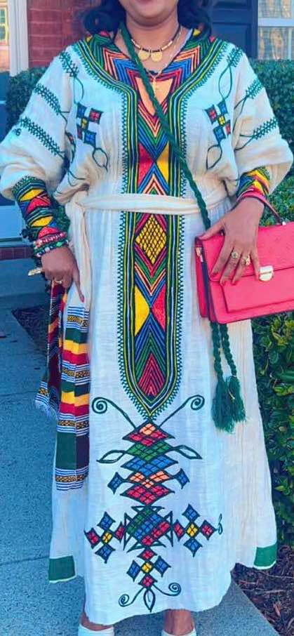 Ethiopian Traditional Women Dress                                FREE SHIPPING