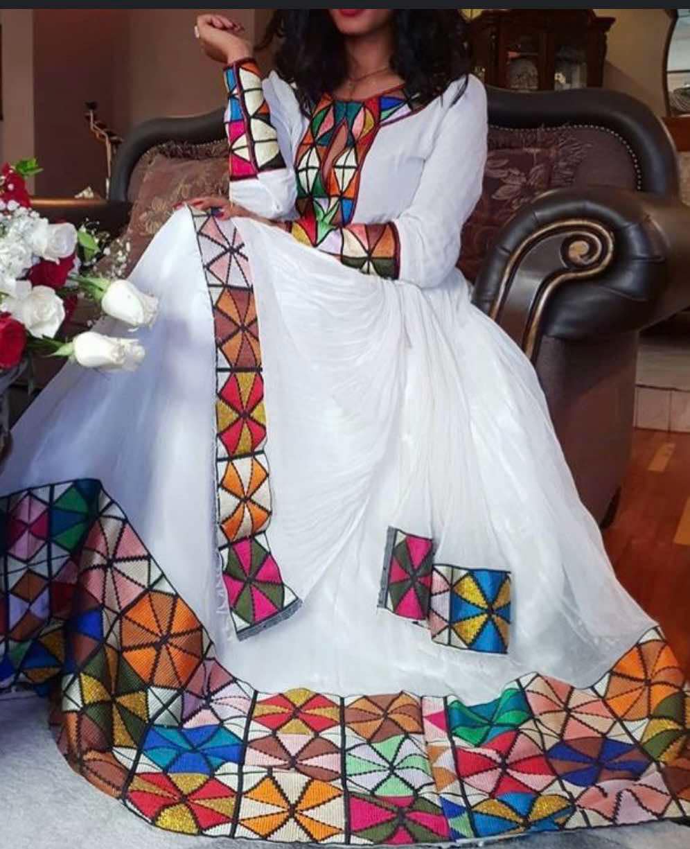 Ethiopian Traditiona Women Dress.        FREE SHIPPING