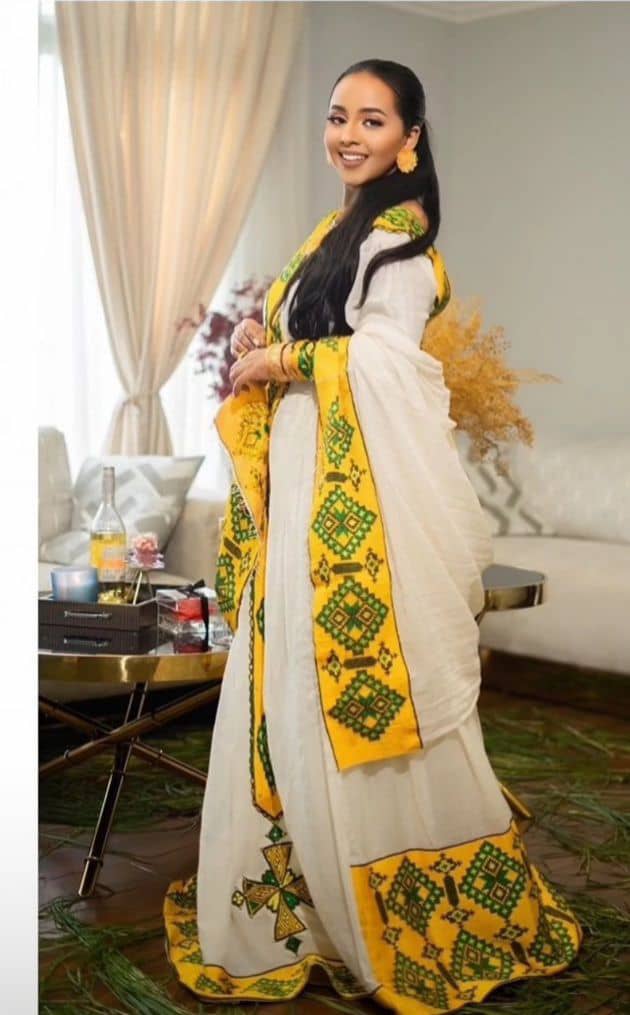 Ethiopian Arat Arbe Traditional Dress                              FREE SHIPPING